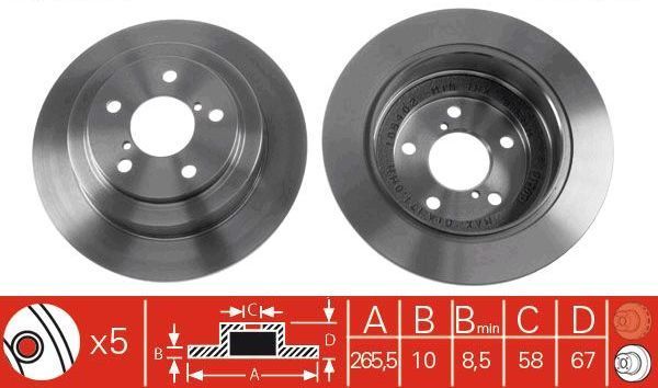 Subaru Impreza GD Arka Fren Diski 2.0 R 266 mm 2001-2007 TRW
