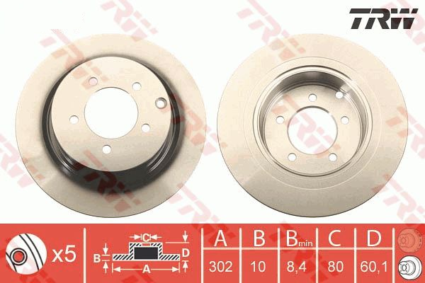 Mitsubishi ASX Arka Fren Diski 302 mm 2010-2012 TRW