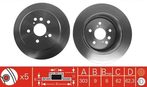 Toyota Rav 4 Arka Fren Diski 303 mm 2001-2006 TRW