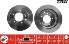 Kia Sorento Arka Fren Diski 2003-2006 TRW
