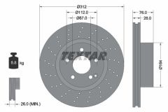 Mercedes 220 Kasa S280 / S320 / S350 Ön Fren Diski Havalı 312 mm TEXTAR