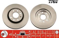 Opel Corsa C Ön Fren Diski 1.3 CDTI 70 Beygir 260 mm Çap 2001-2006 TRW