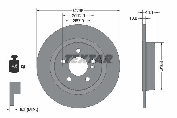 Mercedes 117 Kasa CLA180 Arka Fren Diski 295 mm Standart Paket İçin TEXTAR