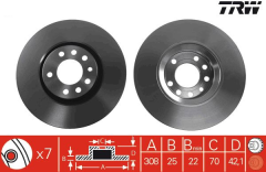 Opel Corsa D Ön Fren Diski 1.6 Turbo 308 mm Çap 2006-2014 TRW