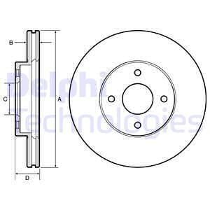 Nissan Micra K13 Ön Fren Diski 260 mm Çap 2011-2016 DELPHI
