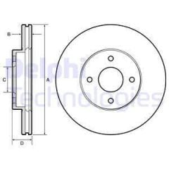 Nissan Micra K13 Ön Fren Diski 260 mm Çap 2011-2016 DELPHI