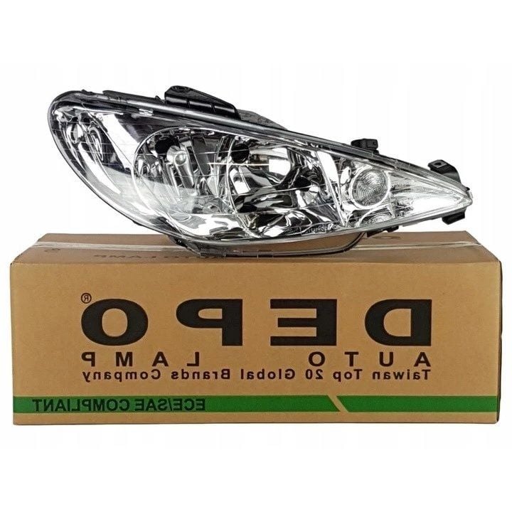 Peugeot 206 Sağ Far Şeffaf Tip Depo Marka 1998-2011