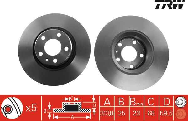 Audi A6 Ön Fren Diski 2.0 TDI 140 Beygir 314 mm 2004-2011 TRW