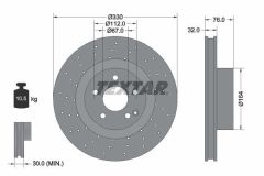 Mercedes 215 Kasa CL500 Ön Fren Diski Havalı 330 mm TEXTAR