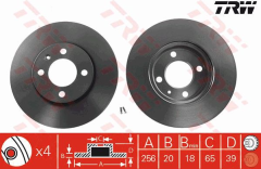 Volkswagen Polo Classic Ön Fren Diski 1.6 100 Beygir 256 mm Havalı 1996-2002 TRW