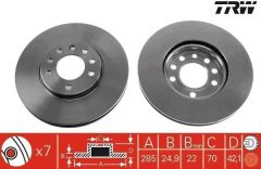 Opel Vectra C Fren Diski Ön 1.9 CDTI 285 mm (TRW)